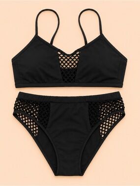 CUPSHE BLACK MESH BIKINI